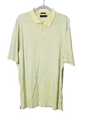 Alan Flusser Golf Yellow with Black Stripe Short Sleeve Polo shirt